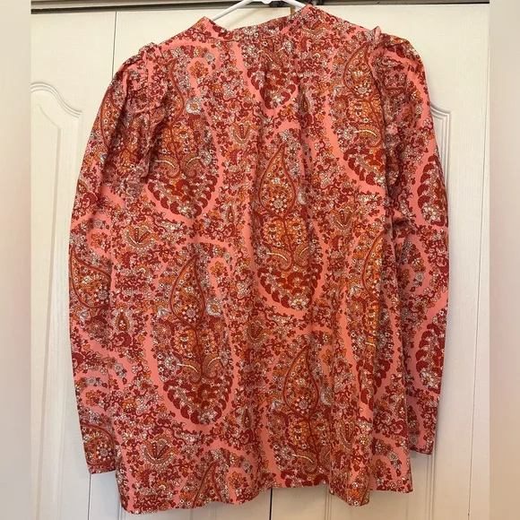 J Crew Floral Paisley Pink Women's Top - Picture 6 of 9